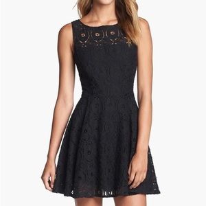 BB Dakota Renley black lace fit & flare dress 0